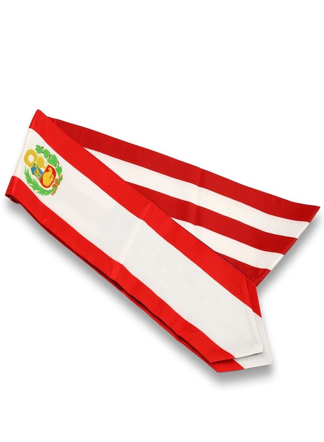 LLBFHH USA And Peru Flag Graduation Stole, Satin Embroidery Graduation Sash for International Students, 72 Inch Length. - Image 4
